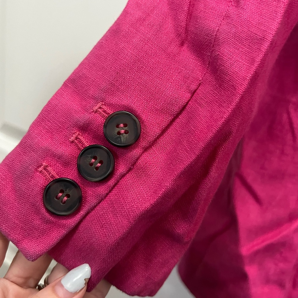 Sanctuary Pink Linen Cape Cod Blazer Size Small $159 - Picture 10 of 12